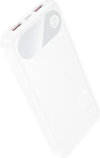 Hoco J154 Външна батерия 10000mAh с 2 USB-A порта и USB-C порт с Power Delivery / Quick Charge Бяла
