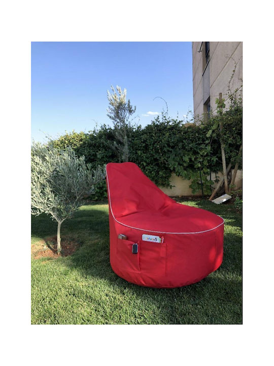 Πουφ Πολυθρόνα Αδιάβροχη Κόκκινη 40x60x70cm
