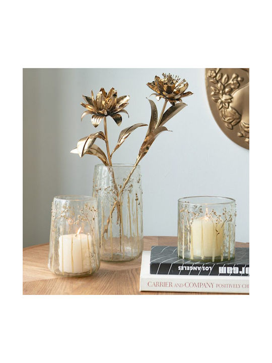 Artekko Solis Gold Metallic Flower 20x15x50 Cm