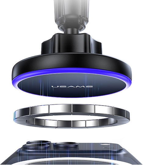 Usams Car Mobile Mount with Magnet and Wireless Charging MagSafe Black