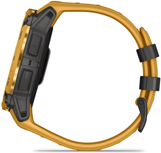 Garmin Instinct 3 Solar Алуминиев 50мм Водоустойчив Смарт часовник с Пулсометър (Sunburst със Sunburst/Сивa каишка)