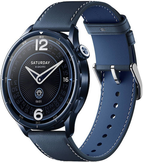 Xiaomi Watch S5 Stainless Steel 46mm Αδιάβροχο με Παλμογράφο (Ceramic Blue)