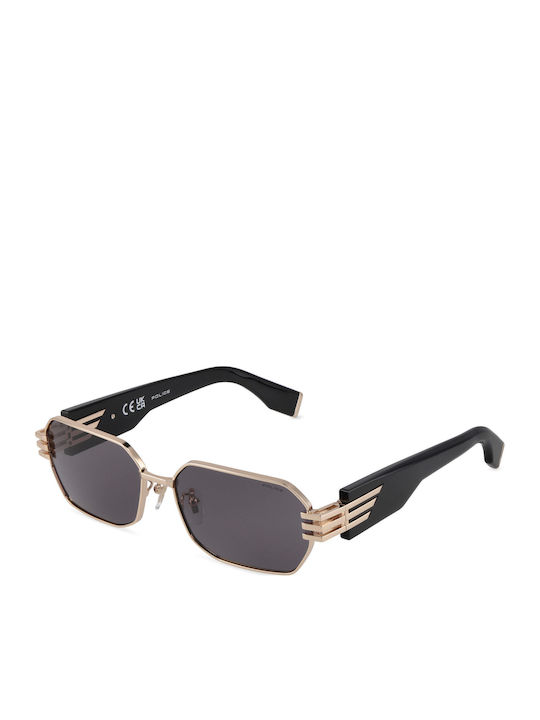 Police Unisex Sunglasses with Gold Frame and Black Mirror Lens SPLU79 0300