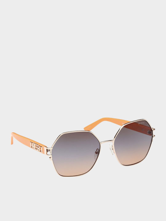 Guess Damen Sonnenbrille mit Gold Metall Gestell und Gray Verlaufsfarbe Linse GU7913 32B