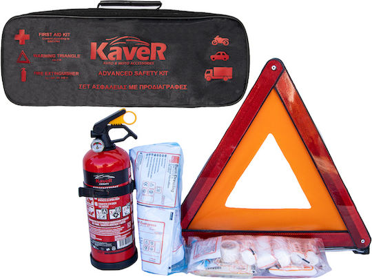 Kaver Kaver Auto-Notfall-Kit Mit Apotheke Feuerlöscher Und Warndreieck