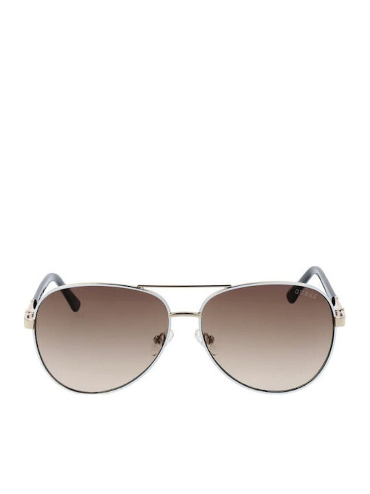 Guess Unisex Sunglasses with Black Metallic Frame and Brown Gradient Lens GU00173 21F