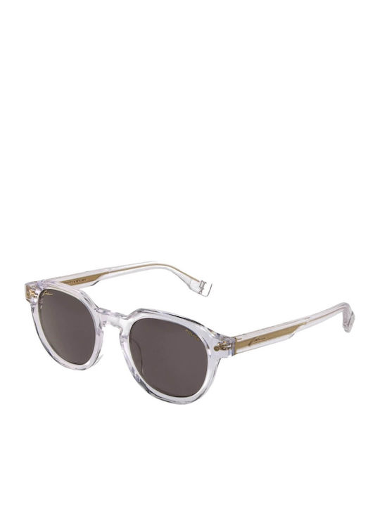 Police Unisex Sunglasses With Transparent Frame With Mirror Lens