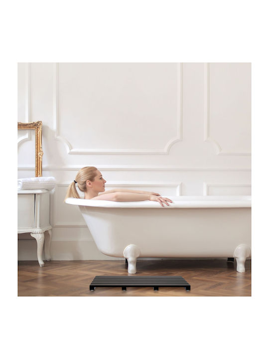 Relaxdays Covoraș De Baie Din Lemn 10048738 Negru 54x36cm