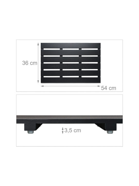 Relaxdays Covoraș De Baie Din Lemn 10048738 Negru 54x36cm