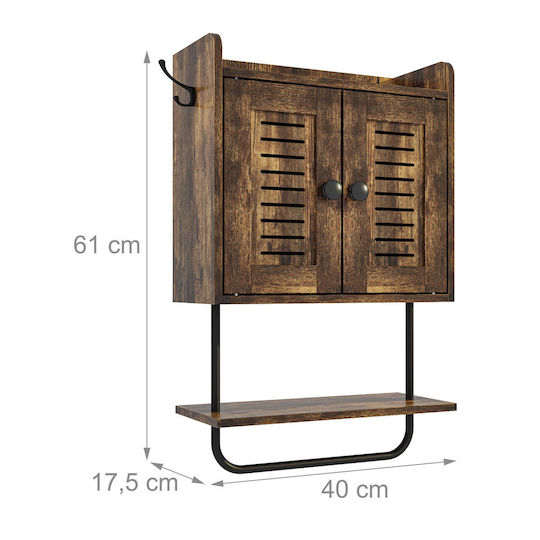 Relaxdays Dulap De Baie 61x40x17.5cm Maro