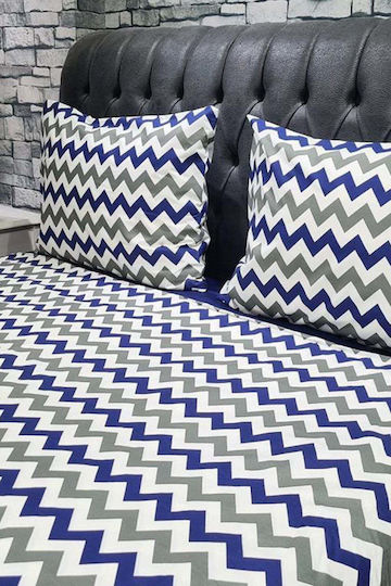 SteweHome Duvet Cover Set 200x220cm Double With 2 Pillowcases Dark Blue