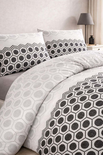 SteweHome Duvet Cover Set 160x220cm Single With Pillowcase Anthracite