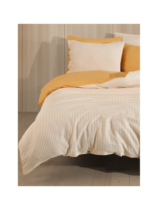 SteweHome Duvet Cover Set 200x220cm Double With 2 Pillowcases Yellow