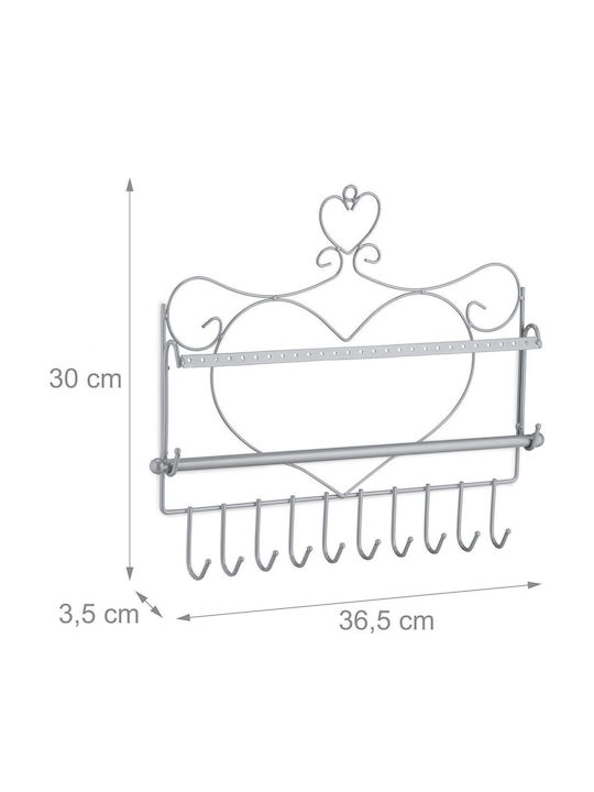 Relaxdays Metal Jewellery Hanger Silver