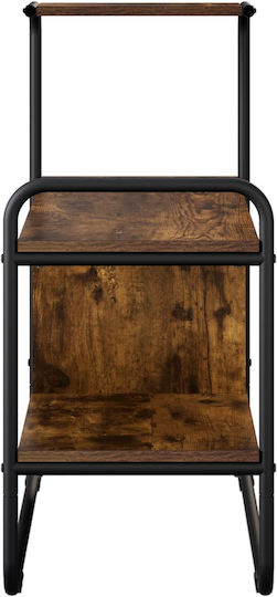 Console Table Made of Wood & Metal Smoked Oak Wood L80xW35xH75cm