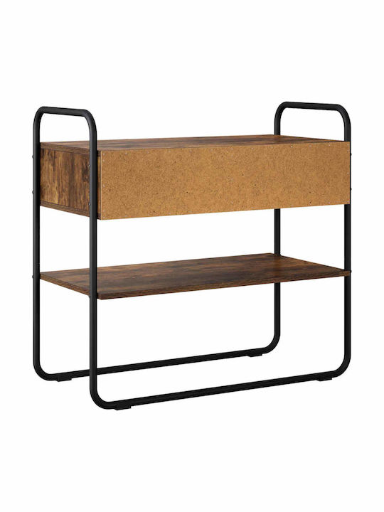 vidaXL Konsolentisch aus Holz und Metall Rauchholz Eichenholz M80xB40xH75cm