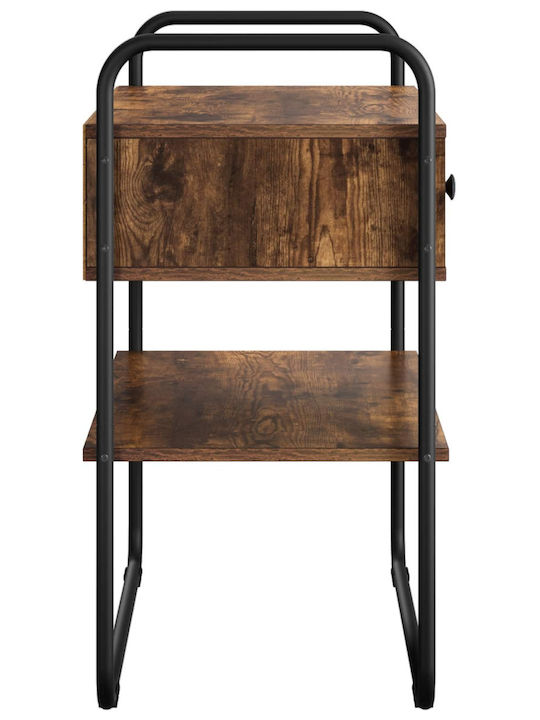 vidaXL Konsolentisch aus Holz und Metall Rauchholz Eichenholz M80xB40xH75cm