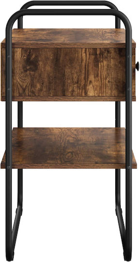 Console Table Made of Wood & Metal Smoked Oak Wood L80xW40xH75cm