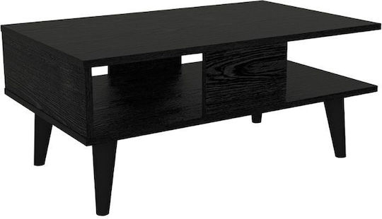 Rectangular Central Coffee Table Andros Wooden Sencron Black W90xD54xH39.6cm