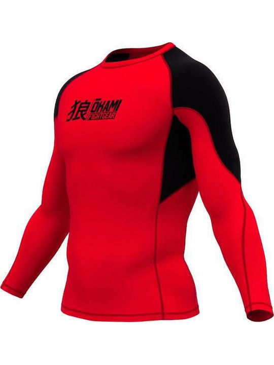 Okami Ανδρική Μακρυμάνικη Μπλούζα ORS146 για Jiu-Jitsu / MMA / Kickboxing Κόκκινη