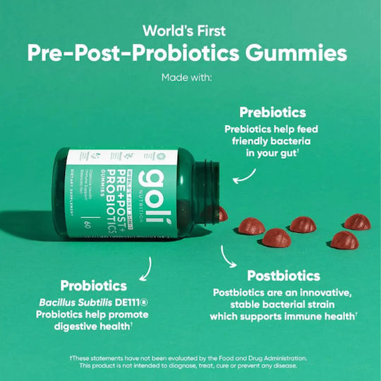 Goli Nutrition Supliment cu Probiotice și Prebiotice 60 Gummies