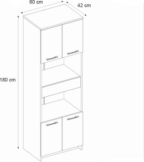 Alvento Στήλη Κουζίνας Sapphire Oak 60x42x180εκ.