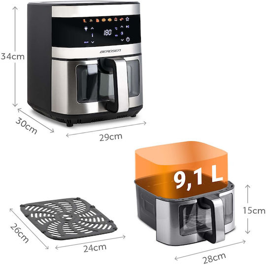 Berdsen Air Fryer 4lt Ασημί BD-656