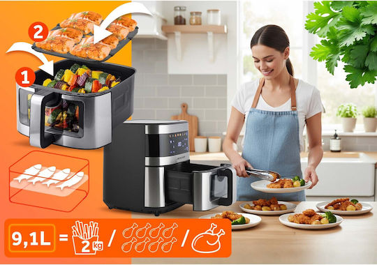 Berdsen Air Fryer 4lt Ασημί BD-656
