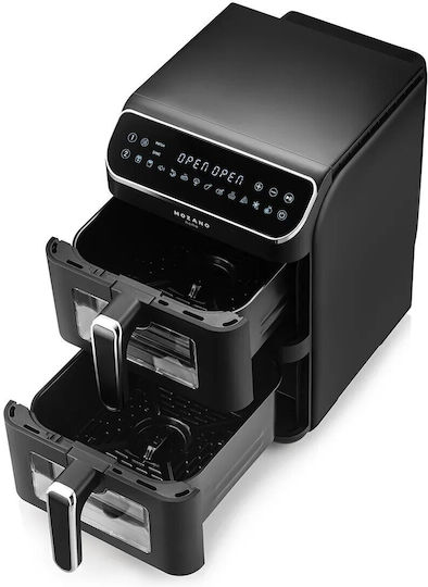 Mozano Home Air Fryer με Διπλό Αποσπώμενο Κάδο 11lt Μαύρο