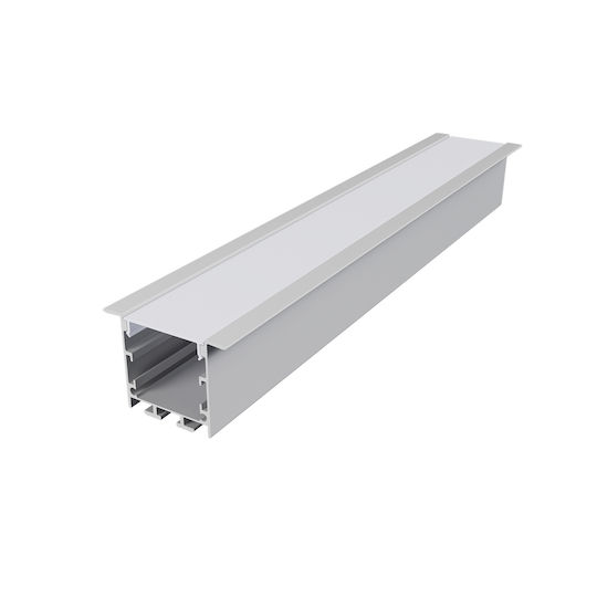 Aca Vylo Încastrat Profil din Aluminiu pentru Bandă LED cu Opal Acoperire 300cm.