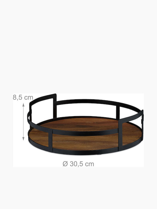 Relaxdays Tăvi De Servire Din Lemn 30,5cm