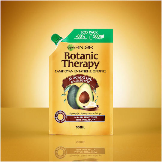Garnier Botanic Therapy Avocado Oil & Shea Butter Eco Pack Refill Σαμπουάν Ενυδάτωσης για Φριζαρισμένα Μαλλιά 500ml