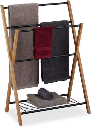 Relaxdays Επιδαπέδια Ραφιέρα Μπάνιου Bamboo 87x37.5x37.5cm Μαύρη Relaxdays Επιδαπέδια Ραφιέρα Μπάνιου Bamboo 87x37.5x37.5cm Μαύρη