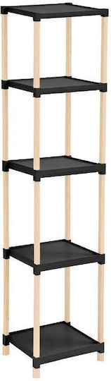 FixWood Επιδαπέδια Ραφιέρα Μπάνιου Πλαστική 28x25x137cm Μαύρη