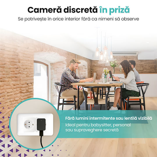 Cameră Spion Ascunsă În Încărcător Usb Wifi Card 64gb Full Hd 1080p Detectare Mișcare Aplicație Hdlivecam Vizualizare Live Înregistrare În Buclă Design Discret