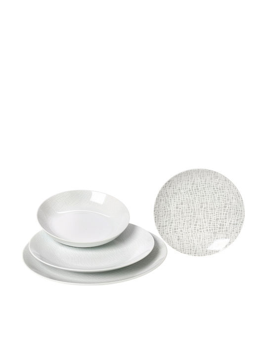 Cryspo Trio Fashion White Porcelain Dinnerware Set 20pcs