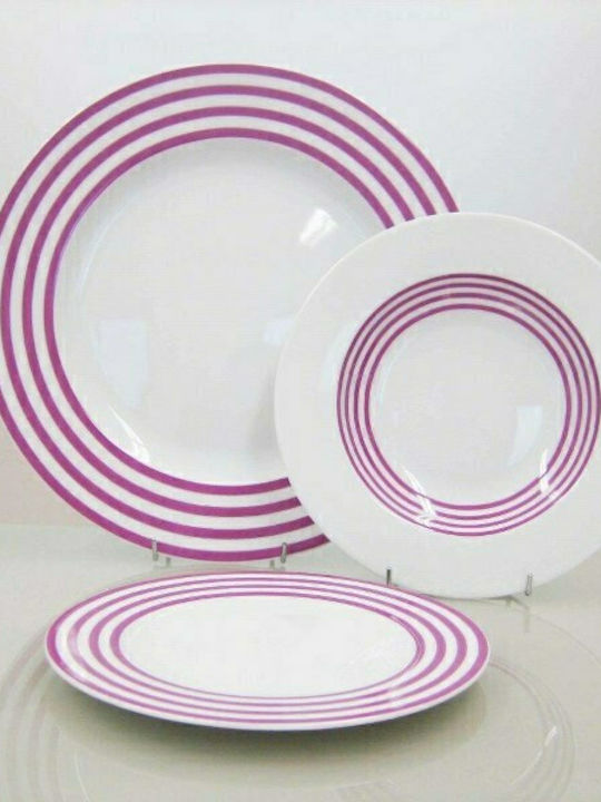 Cryspo Trio Viva Purple Porcelain Dinnerware Set 24.443.40 20pcs