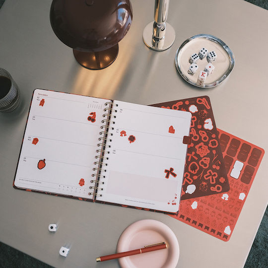 Grupo Erik Weekly Academic Agenda 2026/27 Bambina Cherry Rouge Spiral 16.5x21cm