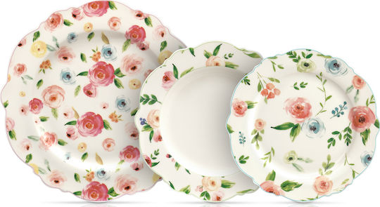 Cryspo Trio Primavera Porcelain Dinnerware Set 18pcs