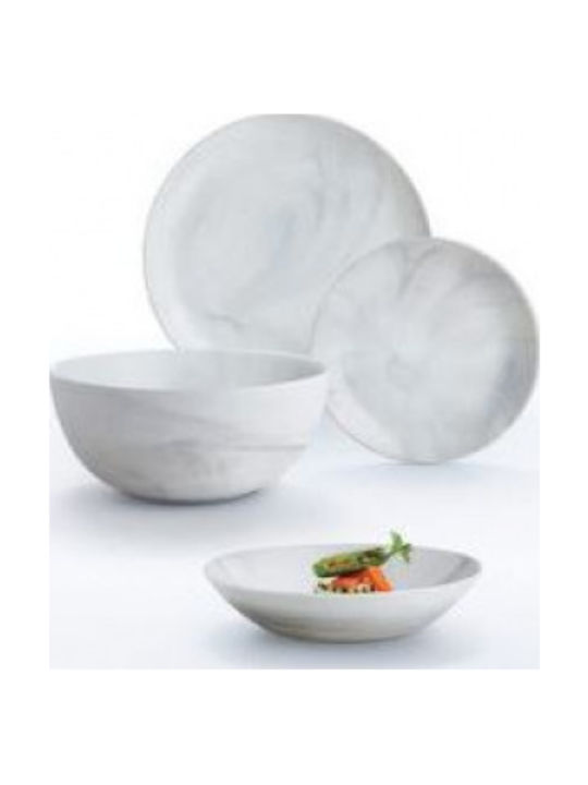 Luminarc Diwali Granit White Porcelain Dinnerware Set 19pcs