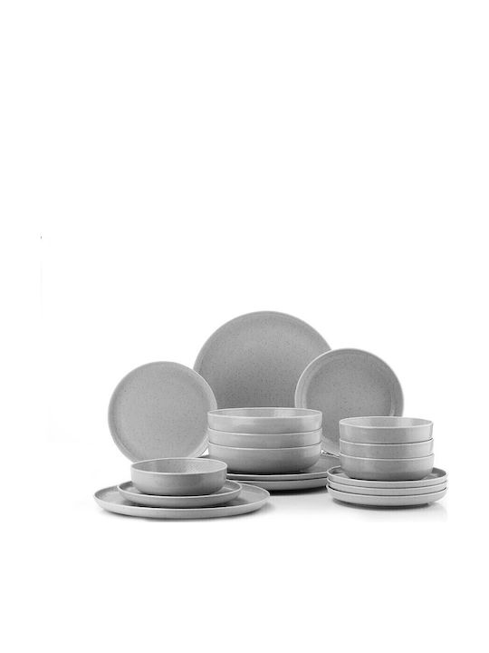 Kutahya Porselen Gray Porcelain Dinnerware Set 18pcs