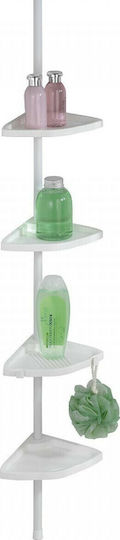Wenko Easy Corner Floor Bathroom Shelf Plastic with 4 Shelves 26x19x265cm White White