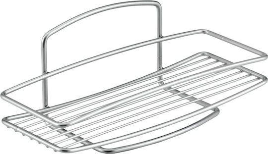 Metaltex Onda Επιτοίχια Ραφιέρα Μπάνιου Μεταλλική 26x11x11cm Ασημί