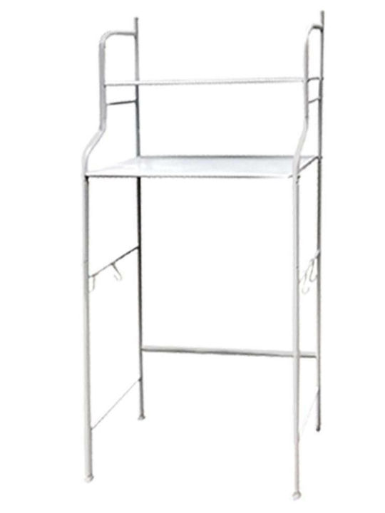 TnS Boden Badezimmerregal Metallisch 45x25x138cm Weiß