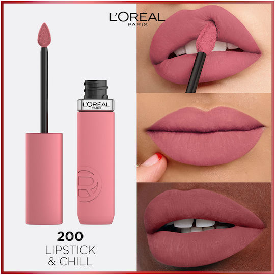 L'Oreal Paris Matte Resistance Lang anhaltend Flüssig Lippenstift Matt 200 Lipstick & Chill