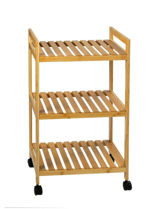 Andrea House Επιτοίχια Ραφιέρα Μπάνιου Bamboo με 3 Ράφια 46x35x74.5cm