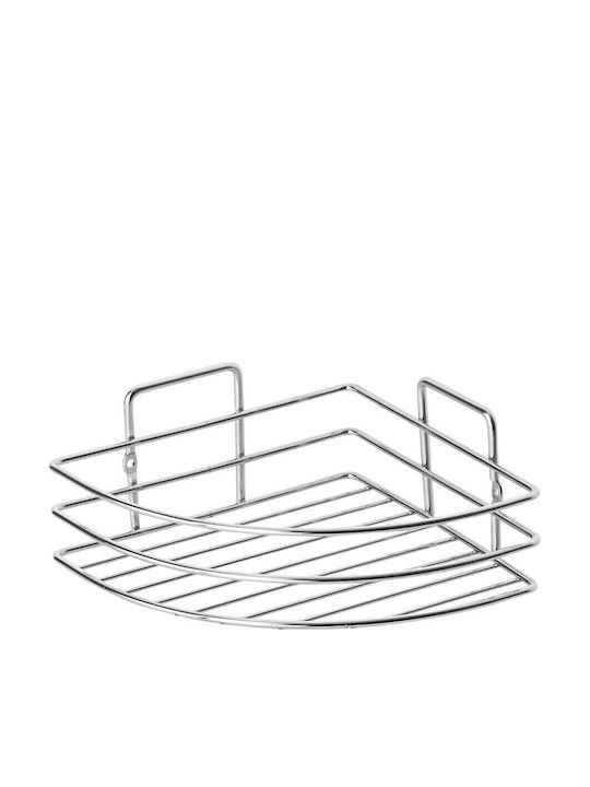 Metalife Metallic Corner Wall-Mounted Bathroom Shelf with 1 Tier 18x18x8cm