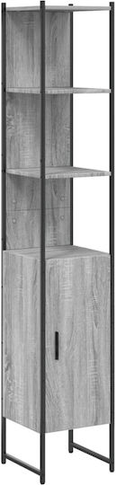 vidaXL Floor Bathroom Shelf Wooden 33x33x185.5cm Gray
