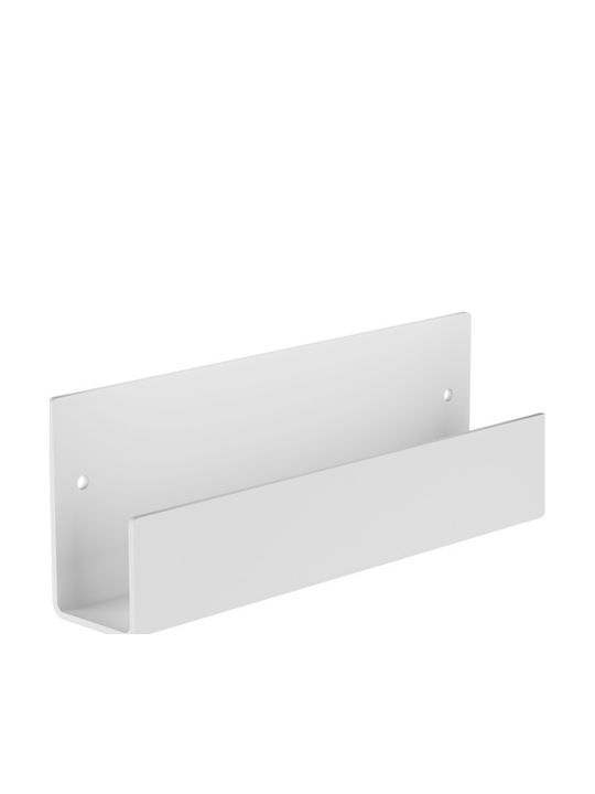 Verdi Επιτοίχια Ραφιέρα Μπάνιου Μεταλλική 25x5x9cm Λευκή