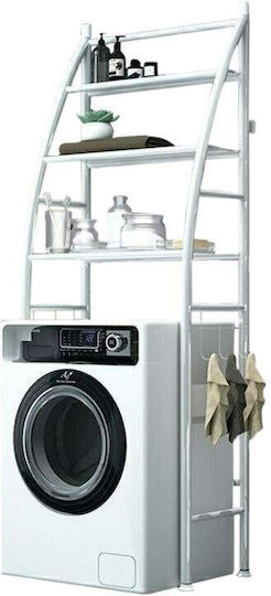 Wall Mounted Bathroom Shelf Metallic with 3 Shelves White